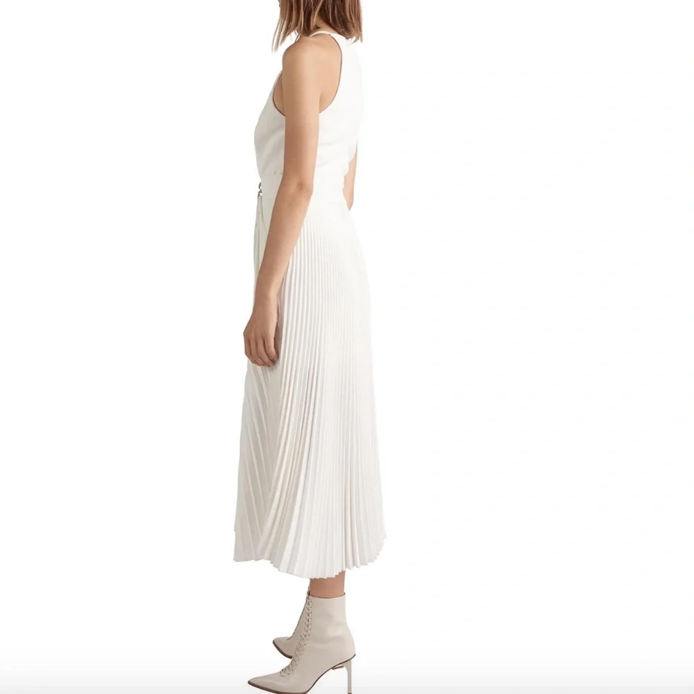 New Dion Lee Pleated Trapeze Dress In Ivory White Size 6 - Picture 3 of 16